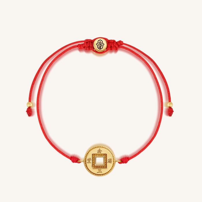 Endless Prosperity Red String Lucky Coin Bracelet