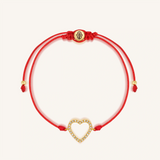 Enduring Affection Heart Red String Bracelet