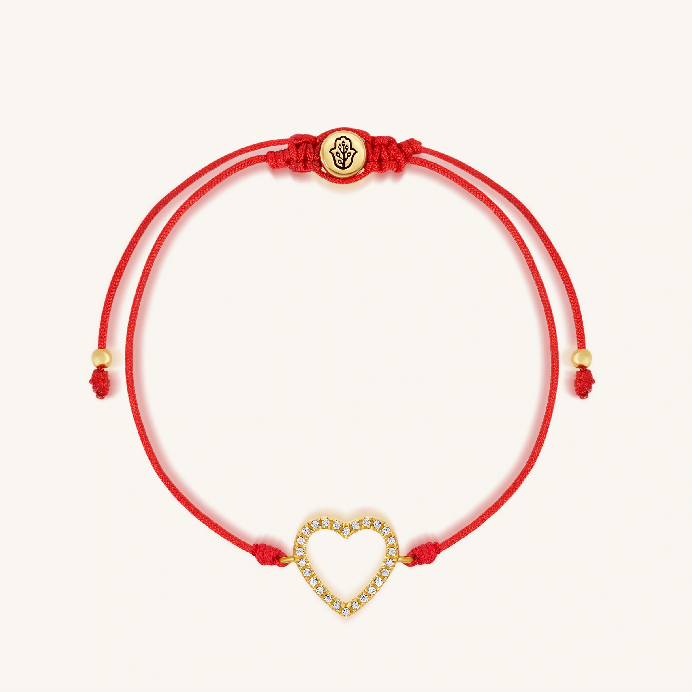 Enduring Affection Heart Red String Bracelet