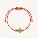 Sacred Guidance Turquoise Cross Red String Bracelet