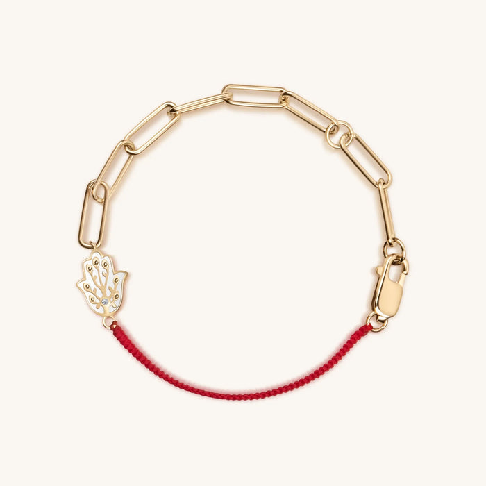 Exuberant Optimism Red String Chain Hamsa Bracelet