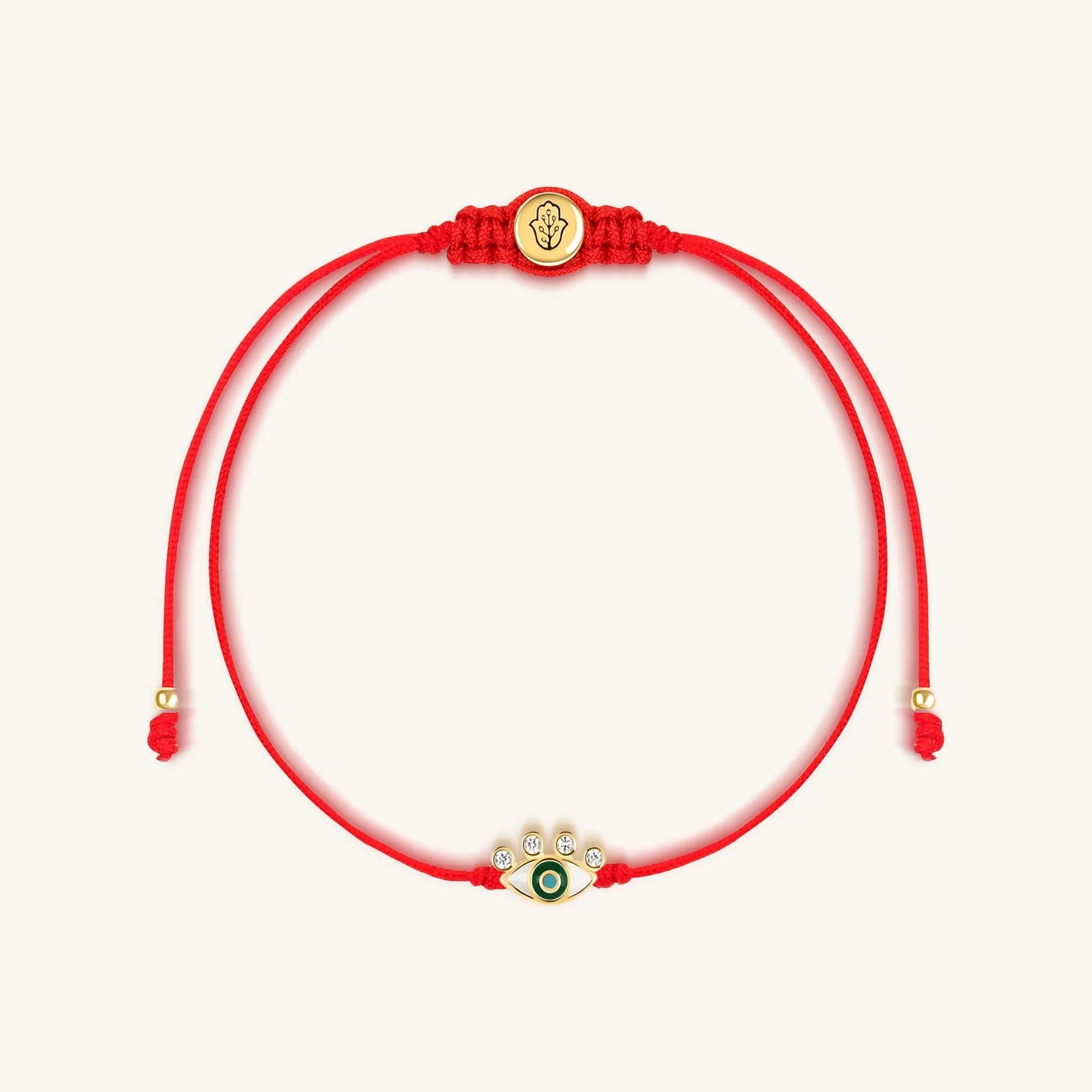 Piercing Gaze Evil Eye Red String Bracelet
