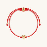 Gleaming Devotion Red String Heart Bracelet