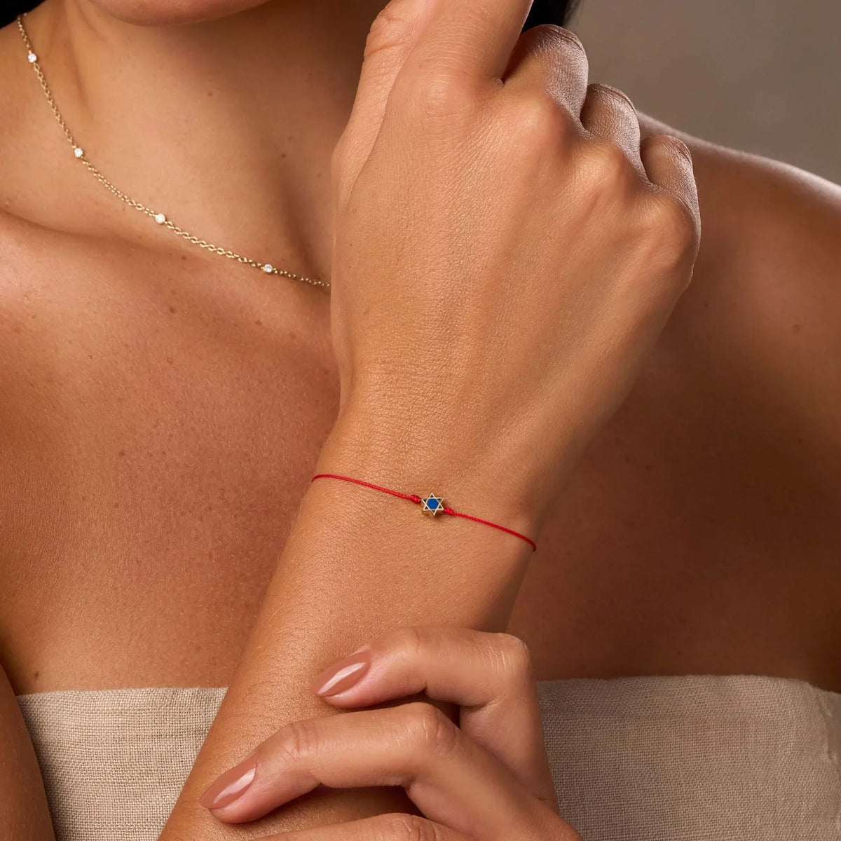Abundant Faith Star of David Red String Bracelet