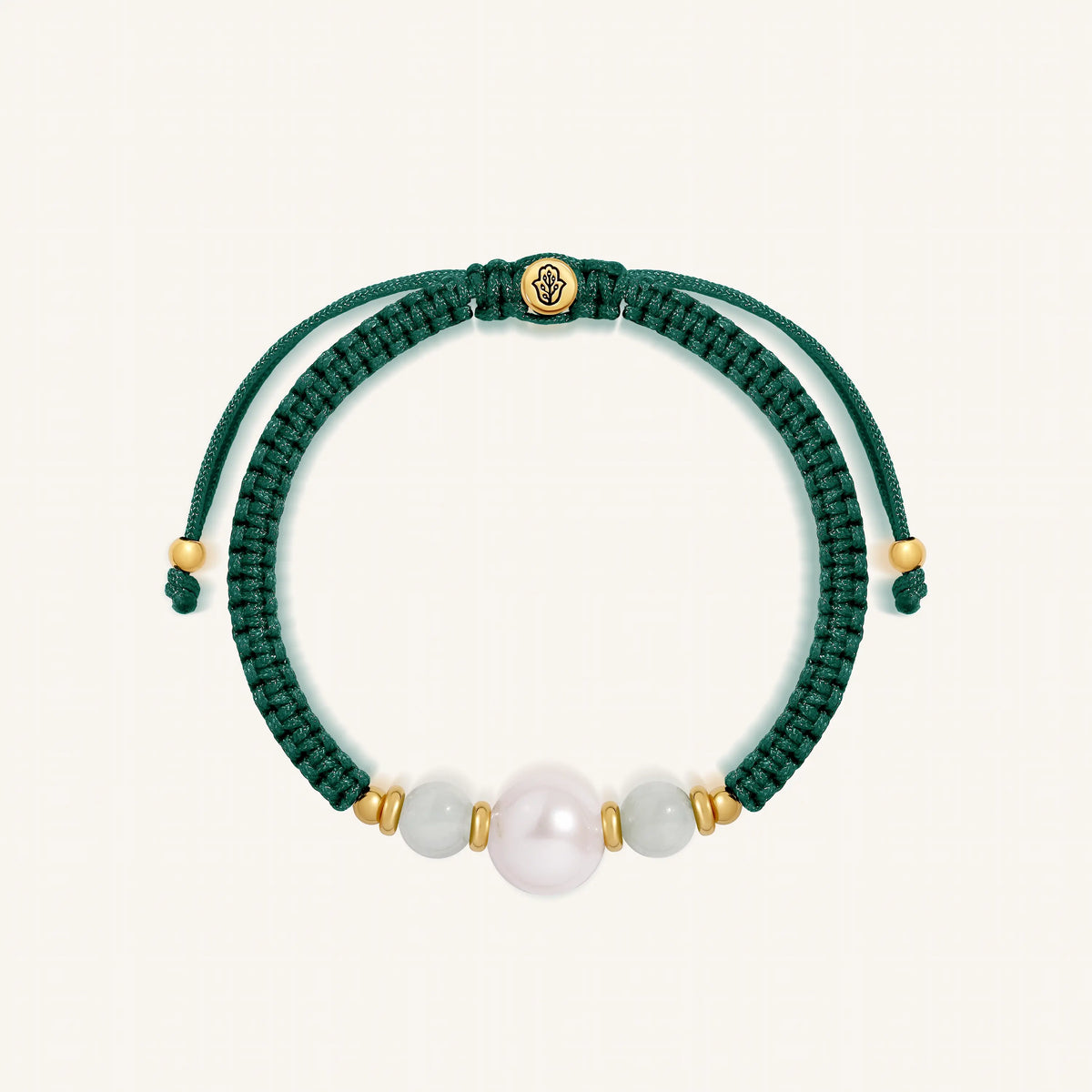 Grounded Prosperity Pearl & Jadeite Green String Bracelet