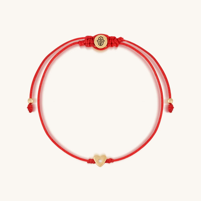 Boundless Freedom 14K Gold Heart Red String Bracelet