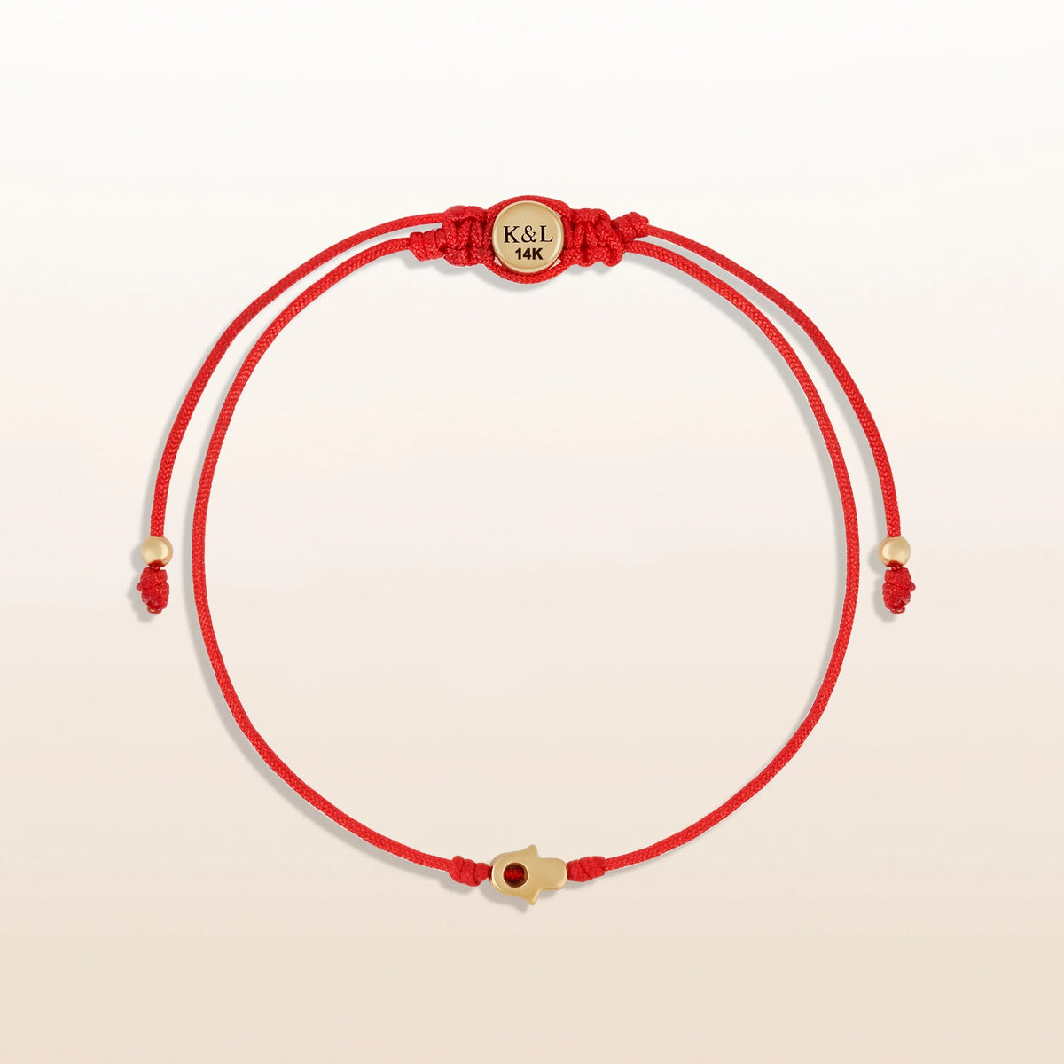Uplifted Perspective 14K Gold Hamsa Hand Red String Bracelet
