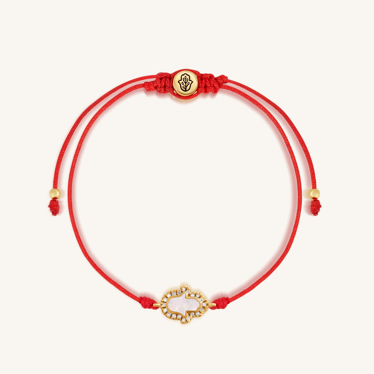 Blessed Journey 14K Gold Diamond Hamsa Red String Bracelet