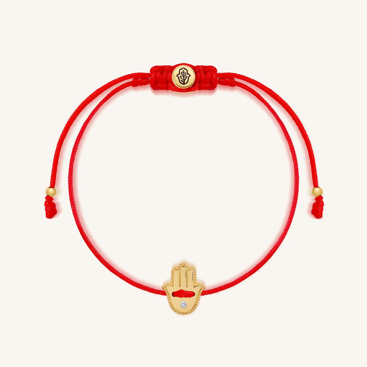Golden Intentions Hamsa 14K Gold Red String Bracelet