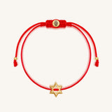 Lasting Faith Star of David 14K Gold Red String Bracelet