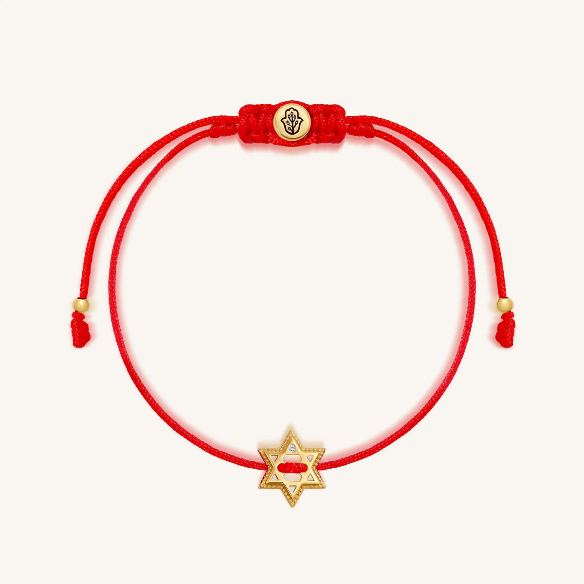 Lasting Faith Star of David 14K Gold Red String Bracelet