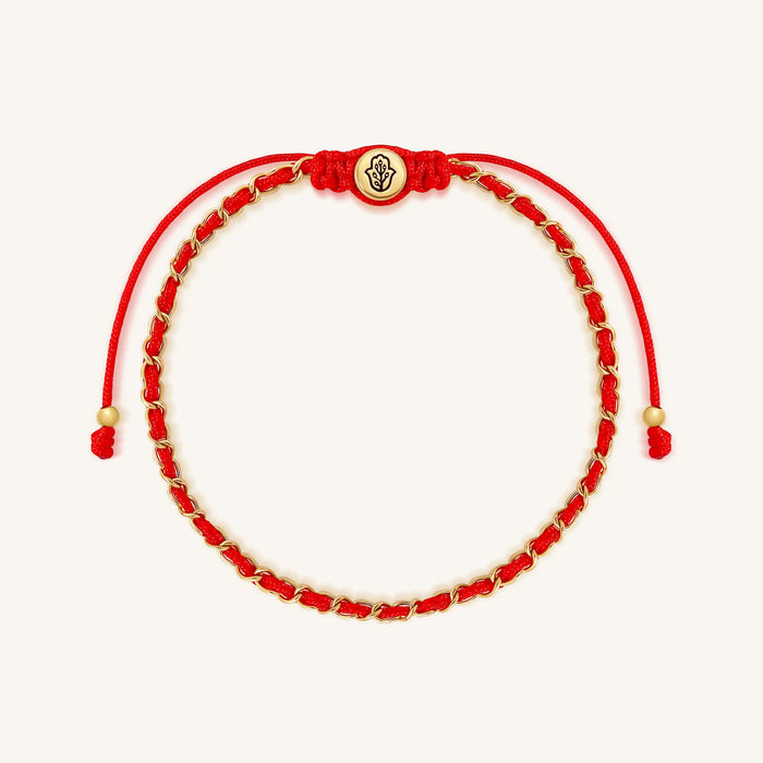 Unwritten Fortune 14K Gold Red String Bracelet