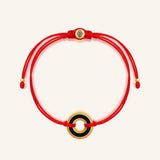 Grounded Flow Onyx Karma Circle Red String Bracelet