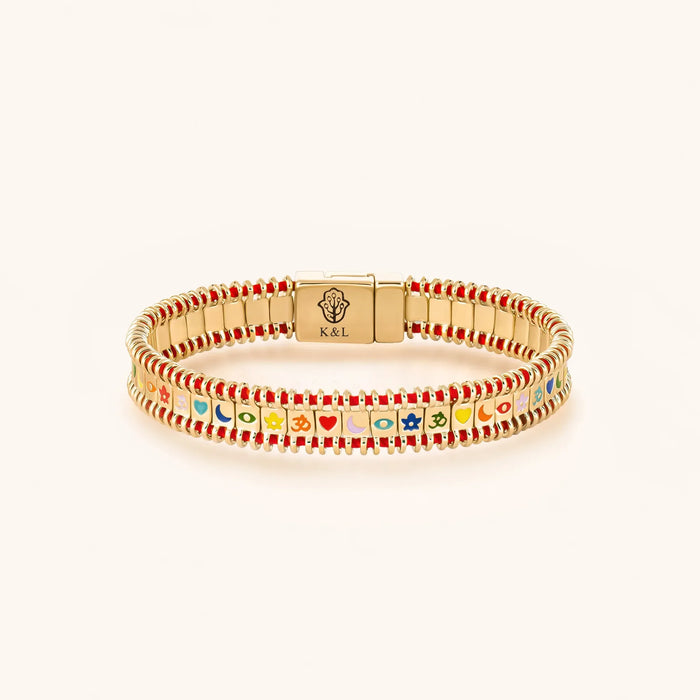 Divine Prism Red String Tennis Bracelet