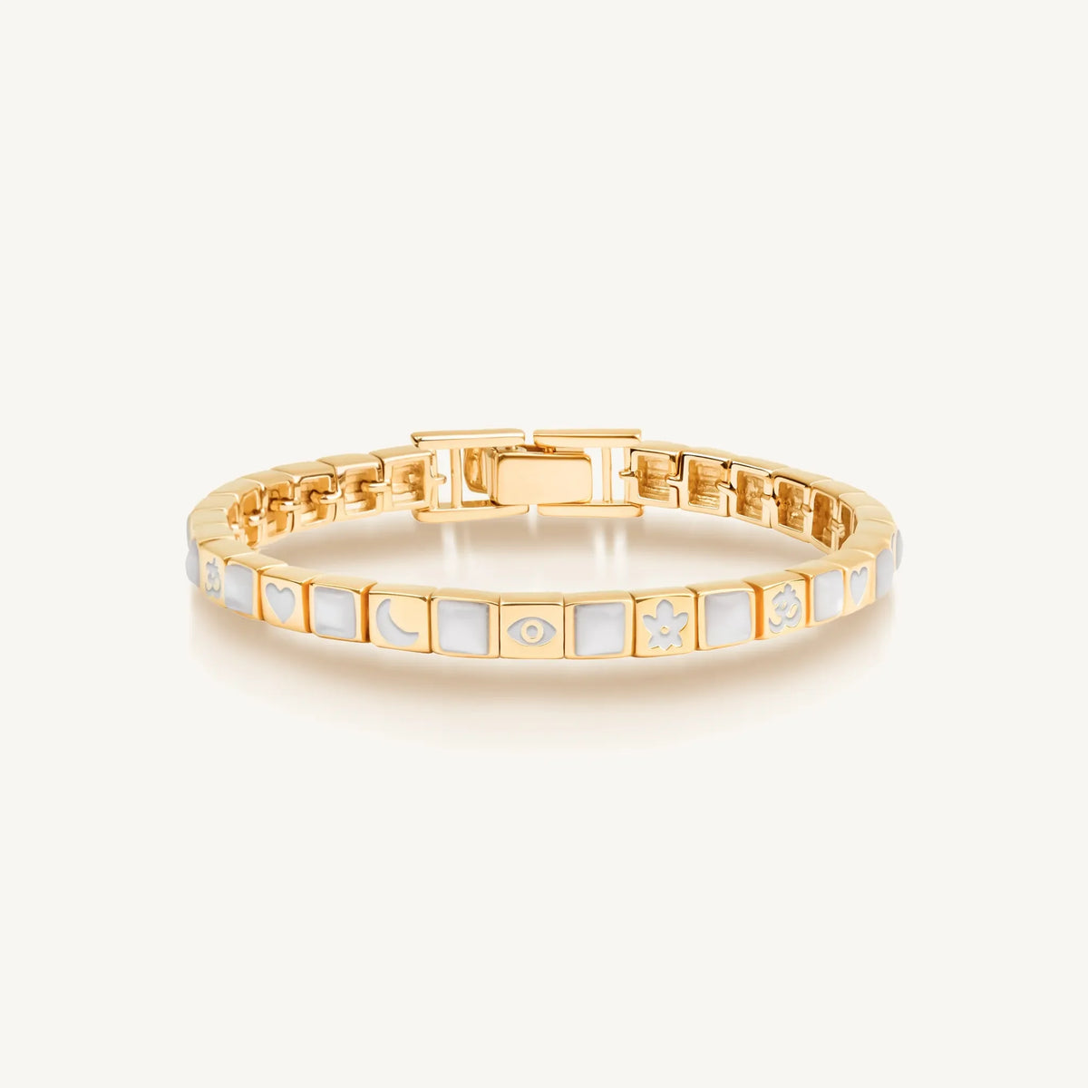 Miraculous Protection Multi Charm Mother of Pearl Bracelet