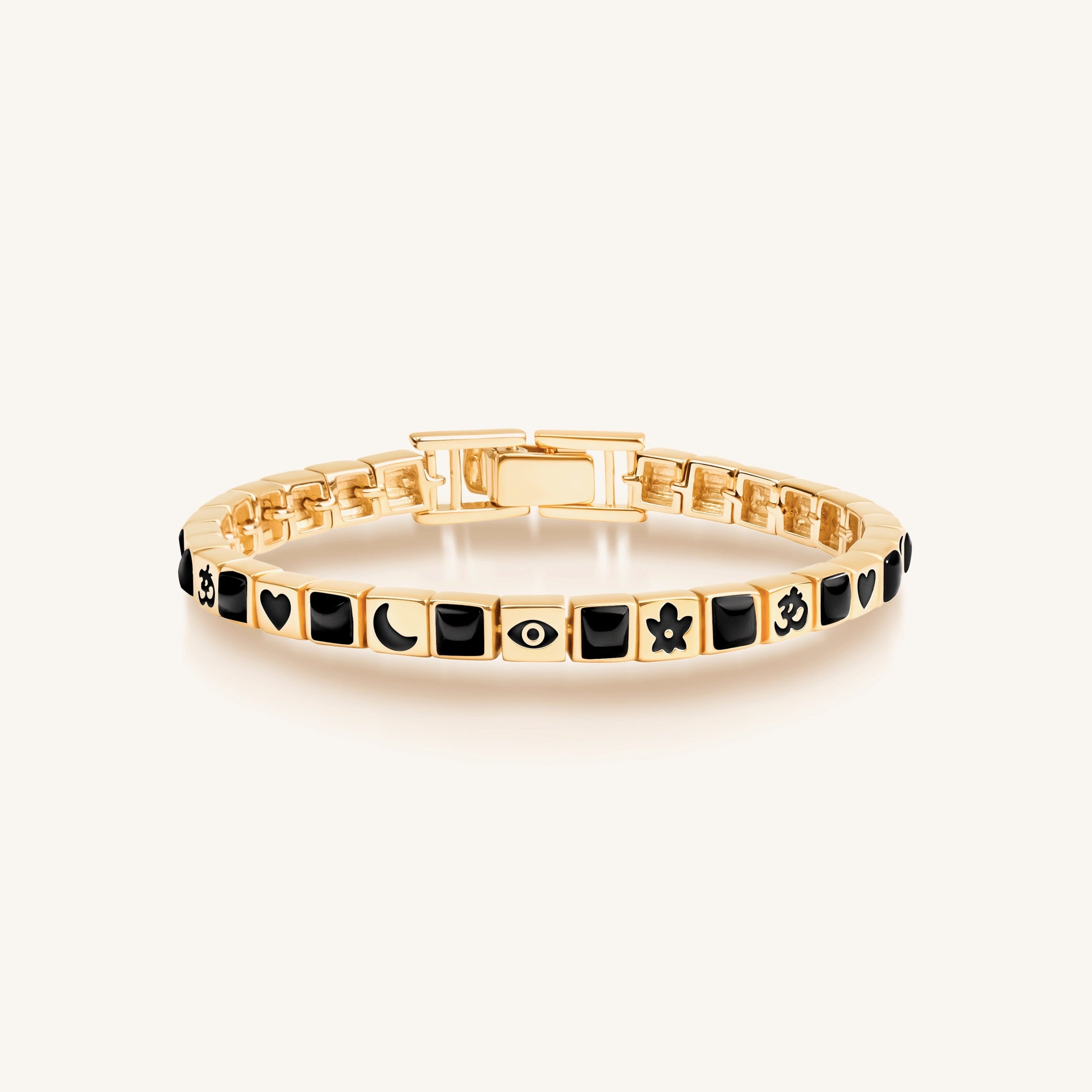 Aligned in Harmony Multi Charm Onyx Bracelet