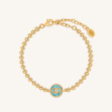 Rejuvenating Energy Turquoise Evil Eye Gold Bracelet