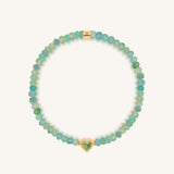 Honest Reflections Amazonite Heart Gold Bracelet
