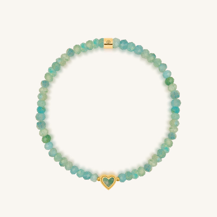 Honest Reflections Amazonite Heart Gold Bracelet