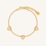 Heartfelt Gratitude Mother of Pearl Heart Gold Bracelet