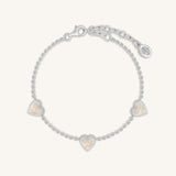 Joyful Connections Mother of Pearl Silver Heart Bracelet