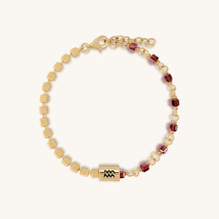Devoted Humanitarian Aquarius Garnet Bracelet