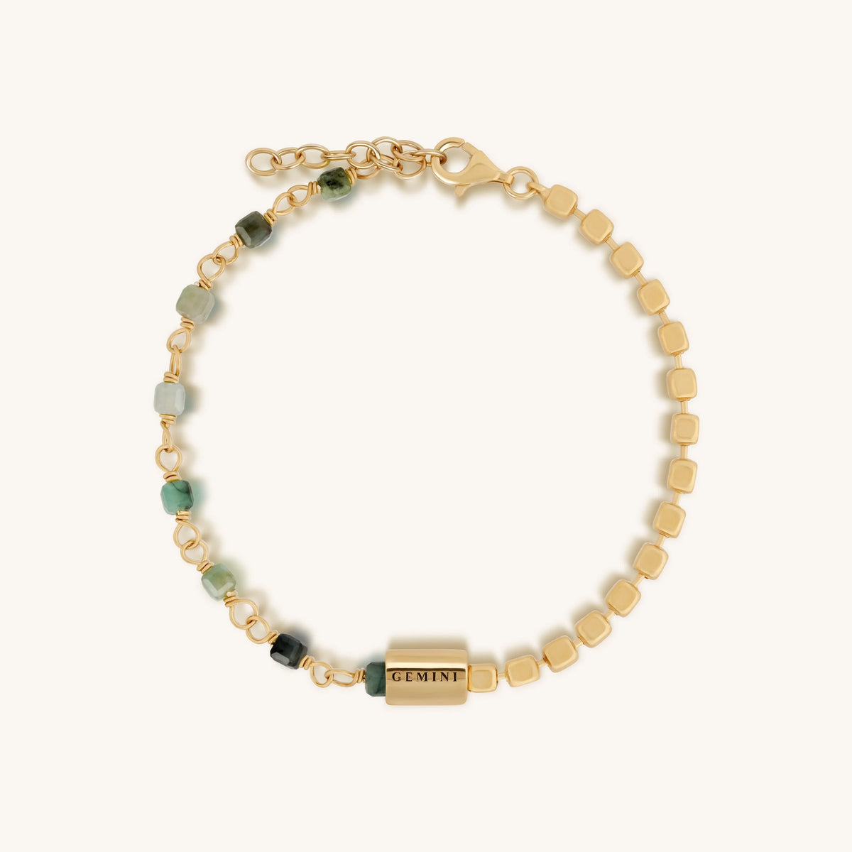 Graceful Intellectual Gemini Emerald Bracelet