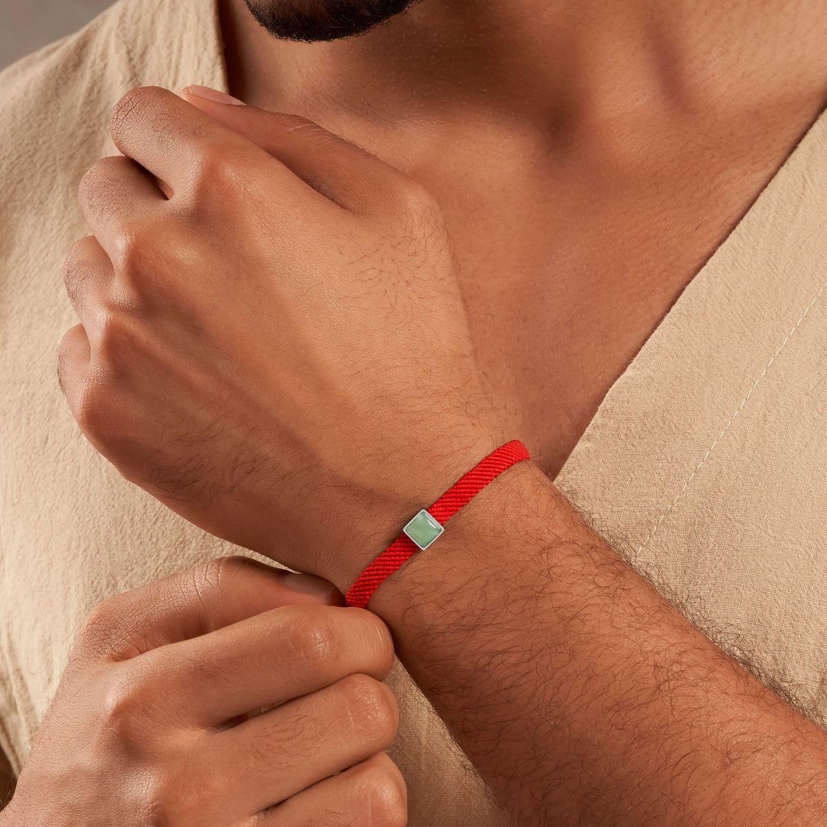 Living Essence Jade Red String Bracelet