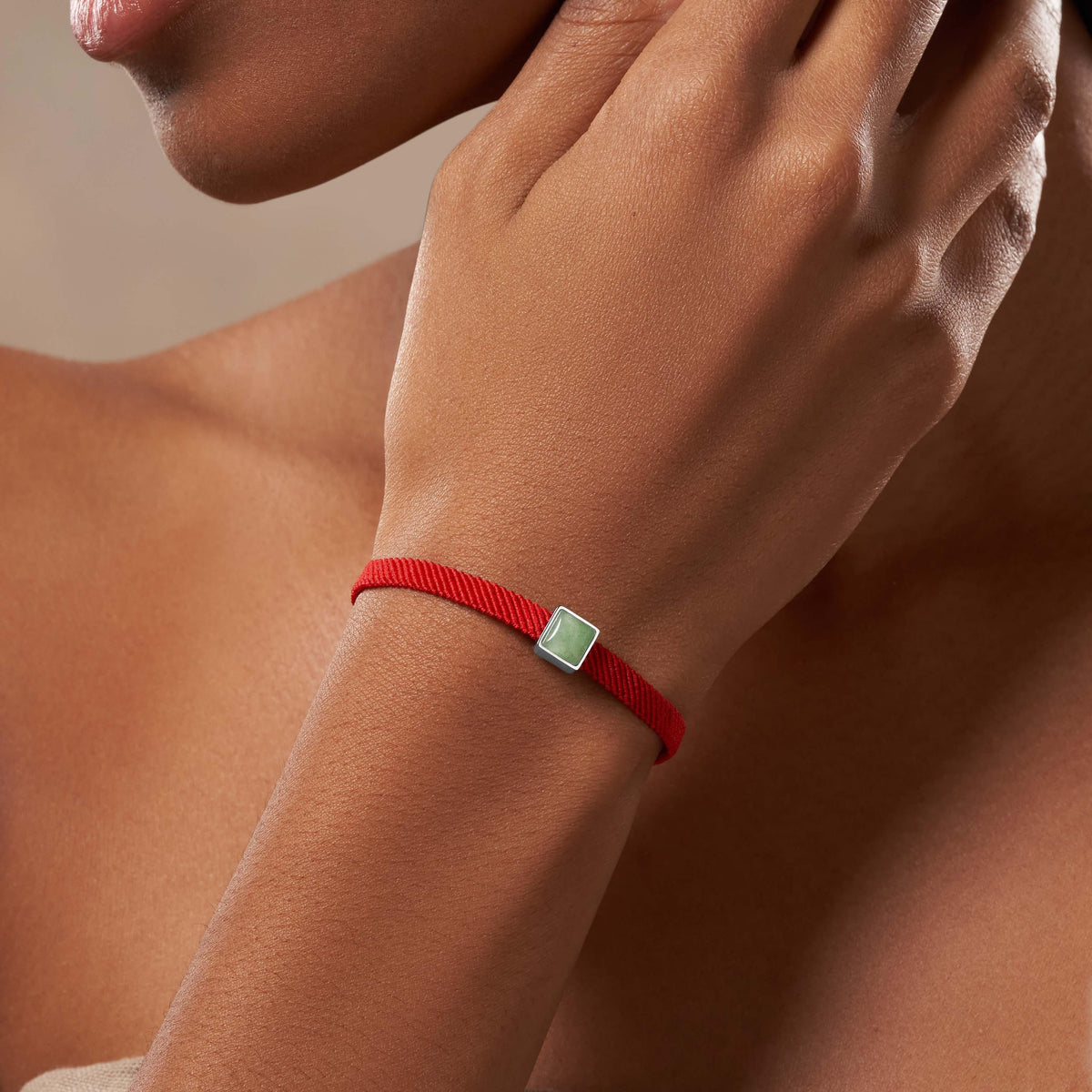 Living Essence Jade Red String Bracelet