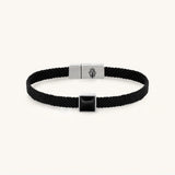 Black Macrame & Onyx Magnetic Bracelet
