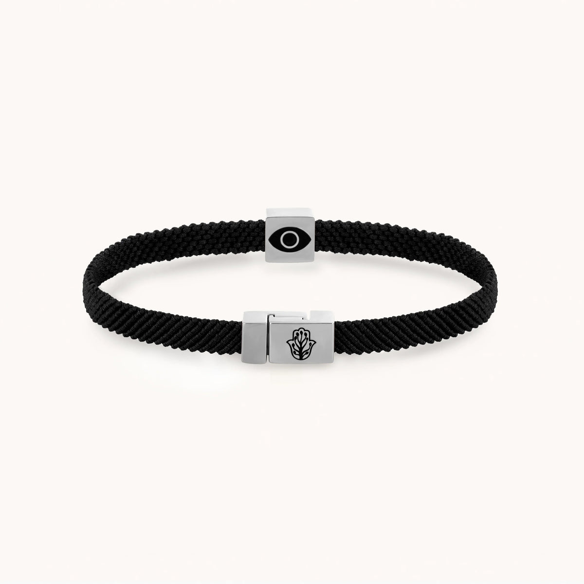 Black Macrame & Onyx Magnetic Bracelet