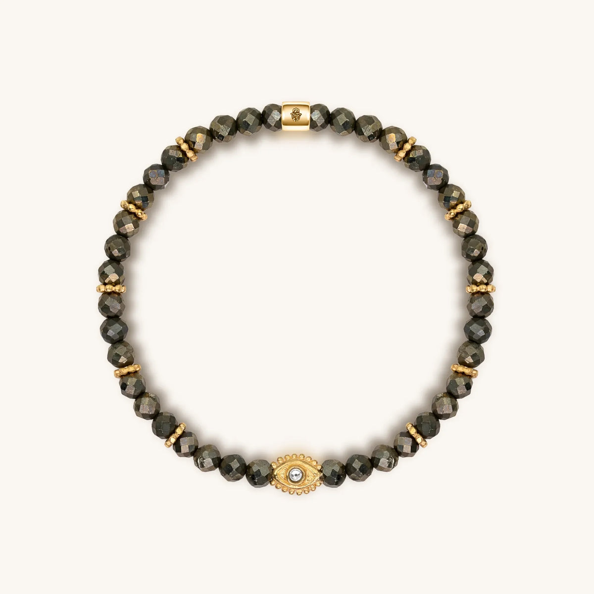 Fierce Spirit Tiger's Eye Labradorite Pyrite Triple Protection Bracelet Stack
