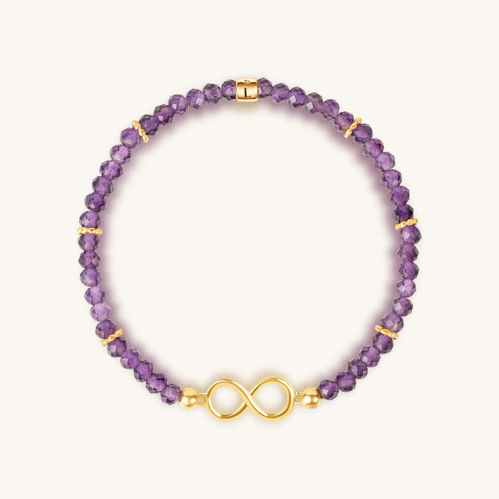 Eternal Bliss Amethyst Infinity Charm Bracelet