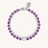 Soothing Love Amethyst Heart Charm Bracelet