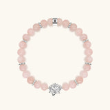 Emotion Renewal Rose Quartz Lotus Charm Bracelet