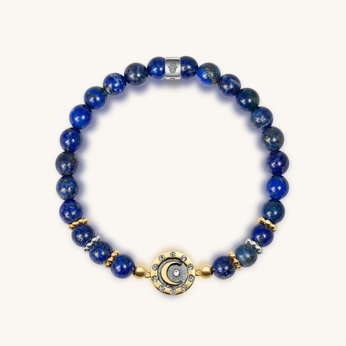 Illuminating Energy Lapis Moon Charm Bracelet