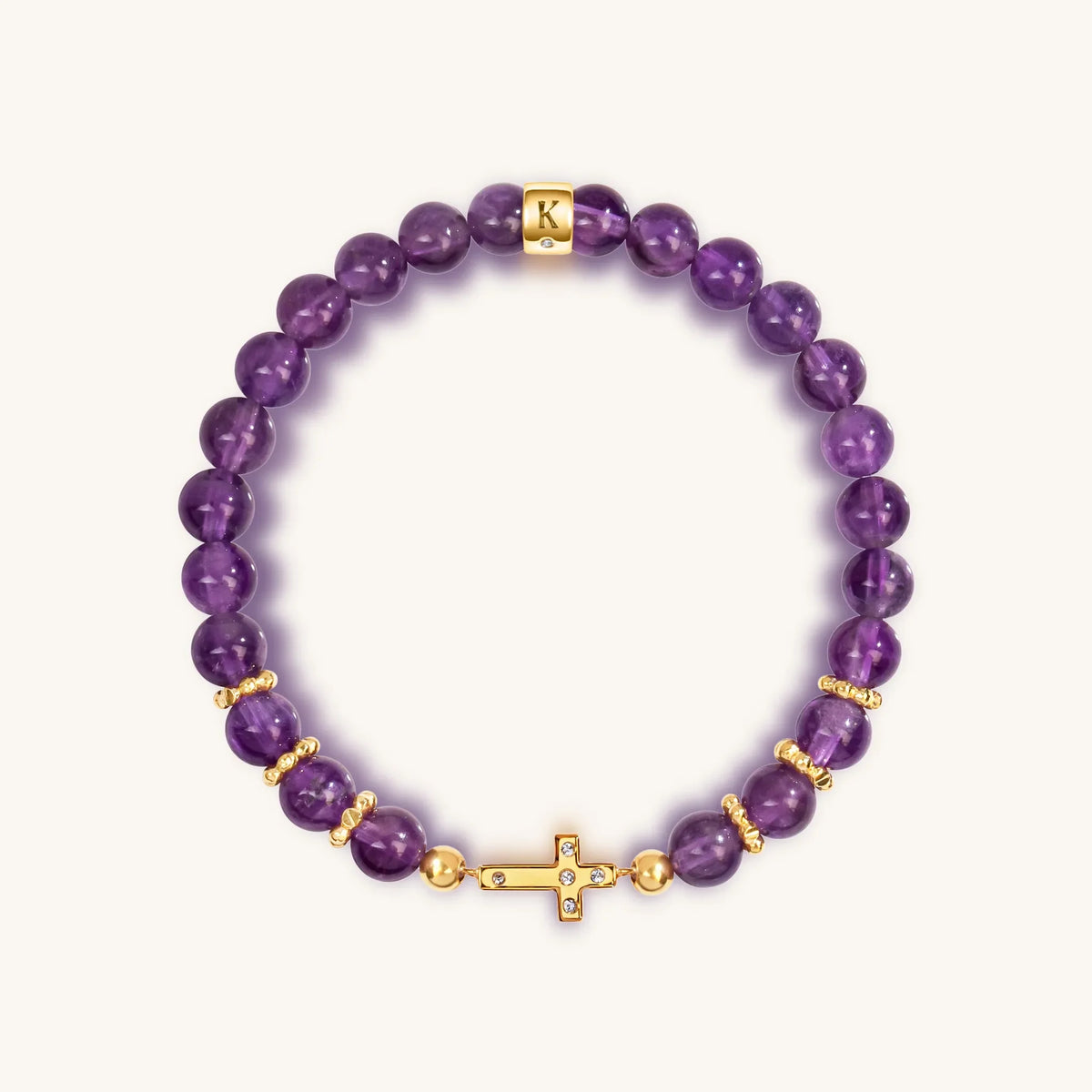 Leap of Intuition Amethyst Cross Charm Bracelet