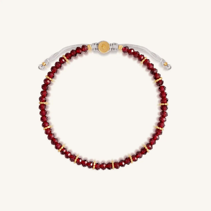 Energy of Vitality Garnet Drawstring Bracelet