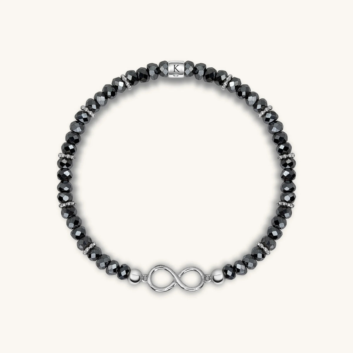 Eternal Protection Hematite Infinity Charm Bracelet