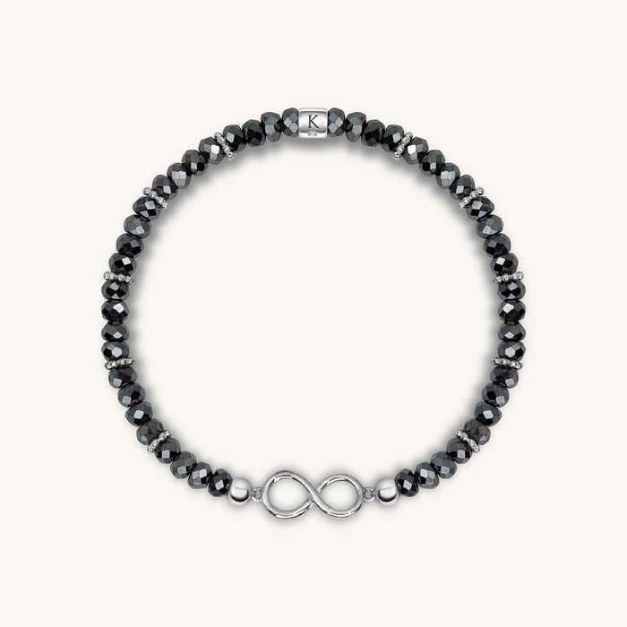 Eternal Protection Hematite Infinity Charm Bracelet