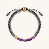 Blessed Equilibrium Amethyst Lotus Hematite Bracelet