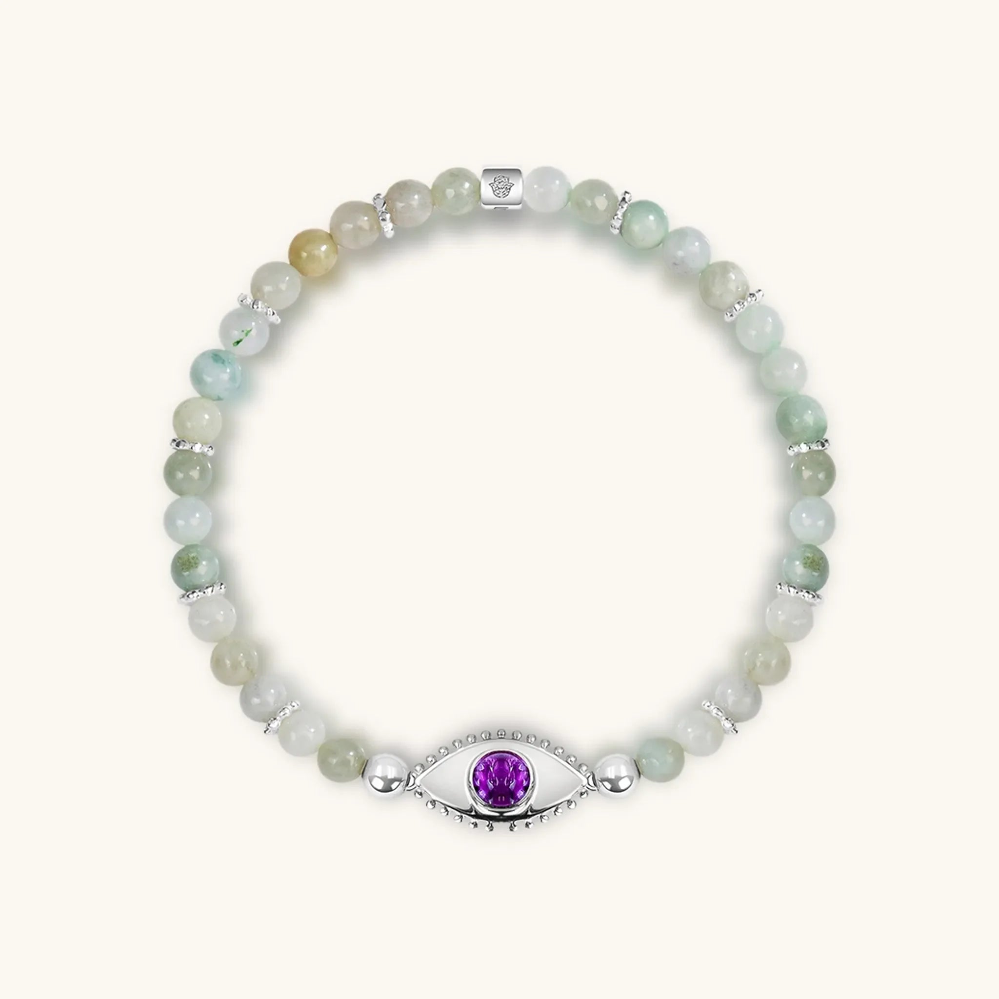 Prosperity Magnet Jade Amethyst Evil Eye Charm Bracelet