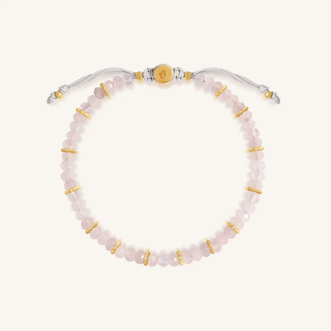 Energy of Love Rose Quartz Drawstring Bracelet