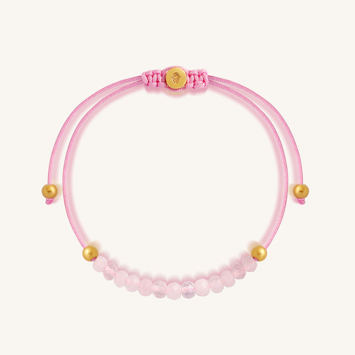 Compassionate Strength Pink Rose Quartz Macrame Bracelet
