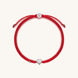 Protected by Love Red String Heart Charm Bracelet