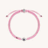 Protective Hope – Pink String Amethyst Evil Eye Charm Bracelet