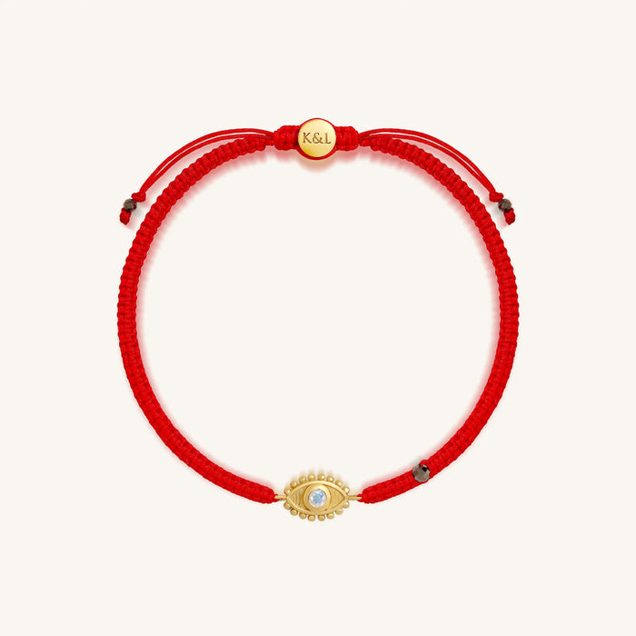 Lunar Grace Moonstone June Birthstone Evil Eye Red String Bracelet