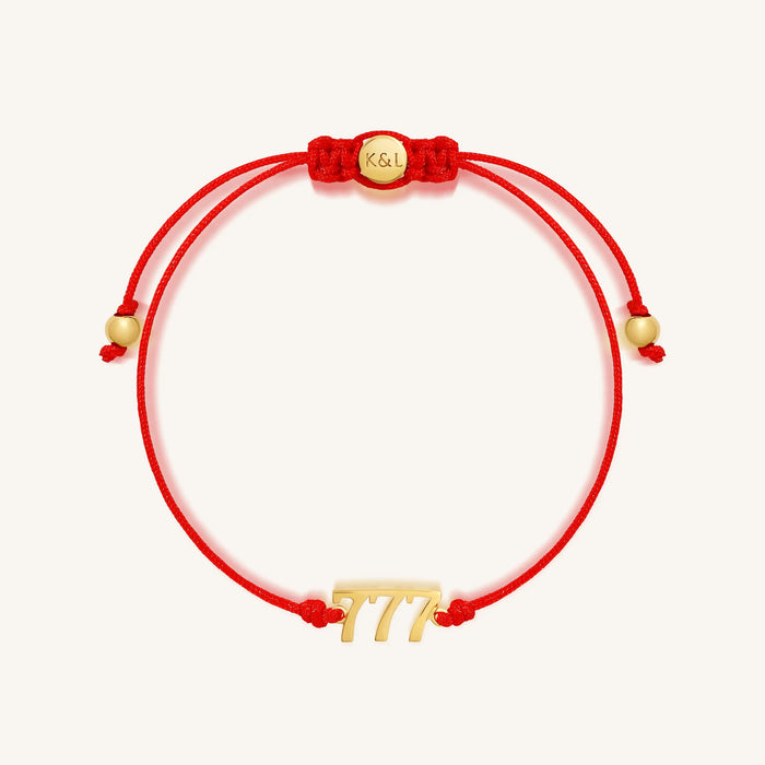 777 Fortune Red String Bracelet