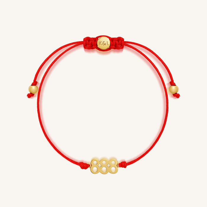 888 Abundance Red String Bracelet