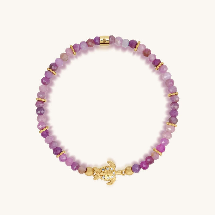 Spiritual Wisdom Ruby Turtle Charm Bracelet